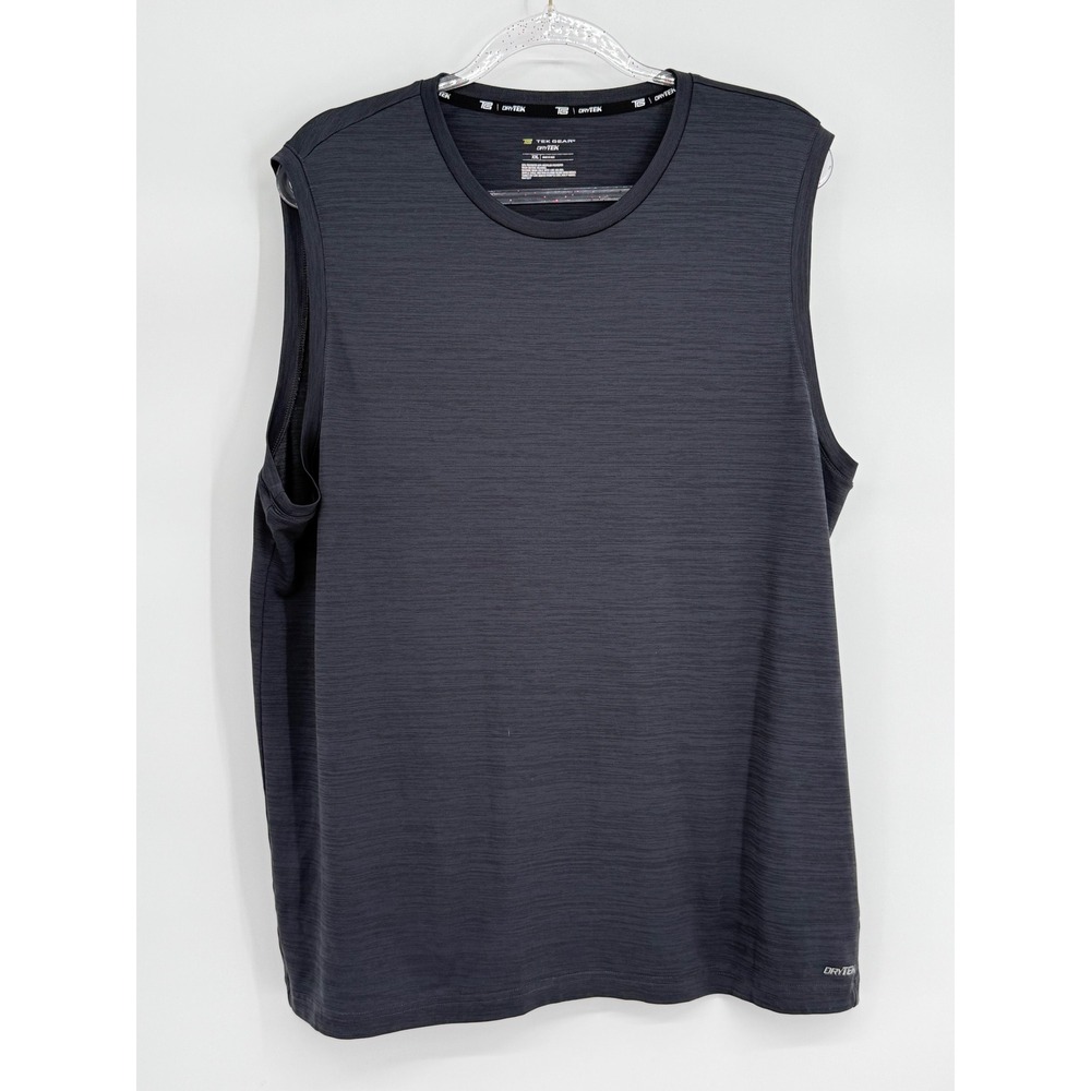 Tek Gear DryTek Mens Sz XXL Charcoal Grey Heathered Sleeveless Muscle Tank Shirt